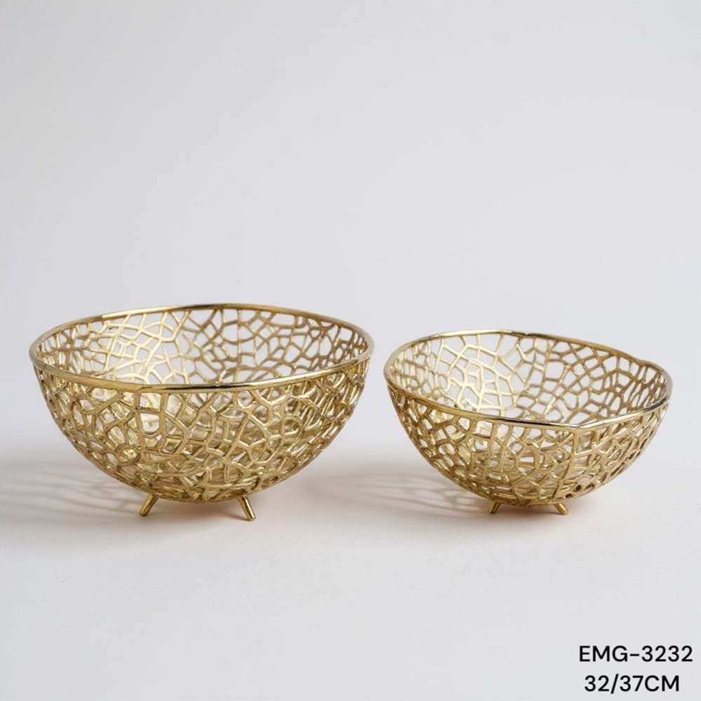 EMG.3232.A -DEKOR MEYVELİK 2Lİ GOLD -EMG