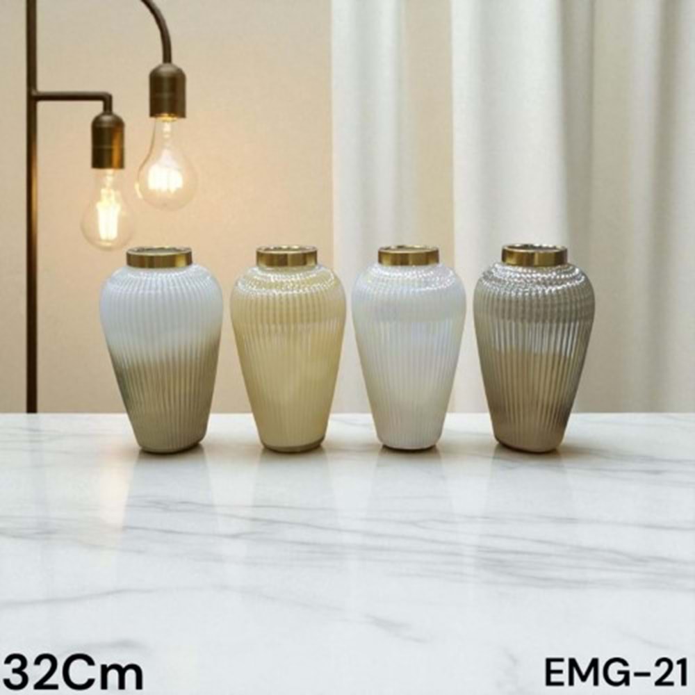 EMG.21.KH -CAM VAZO 32 CM KAHVE -EMG