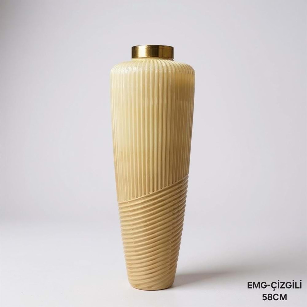 ÇİZGİ.BL -CAM VAZO ÇİZGİLİ BYK BAL -EMG