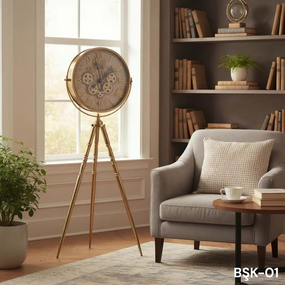 EMG.01.SA - TRİPOT SAAT MTL.GOLD -EMG