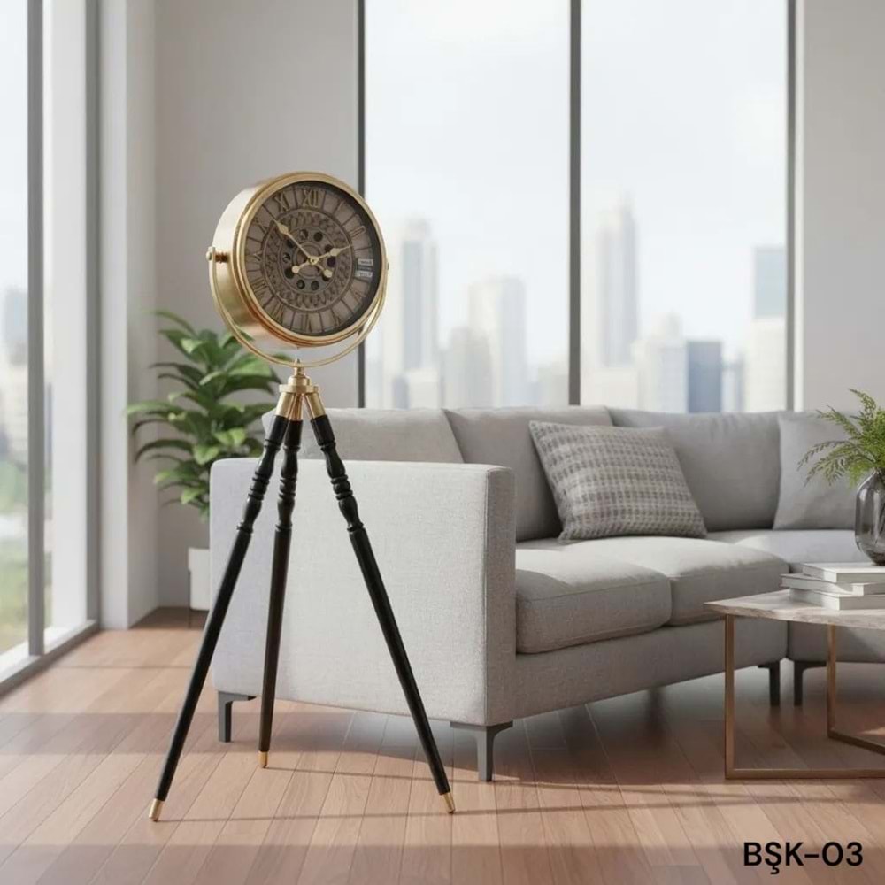 EMG.03.SA -TRİPOT SAAT AHŞ.AYAK GOLD -EMG
