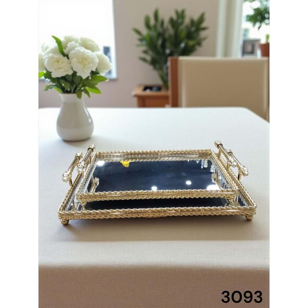 3093.A-SUNUM TEPSİ LÜX 2 Lİ GOLD -FURKAN