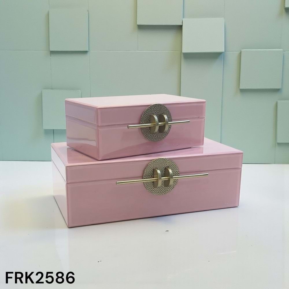 2586 -CAM TAKI KUTUSU 2 Lİ PEMBE -FURKAN