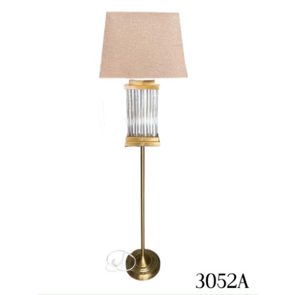 3052.A-ABAJUR KRİSTL.TAŞLI GOLD -FURKAN