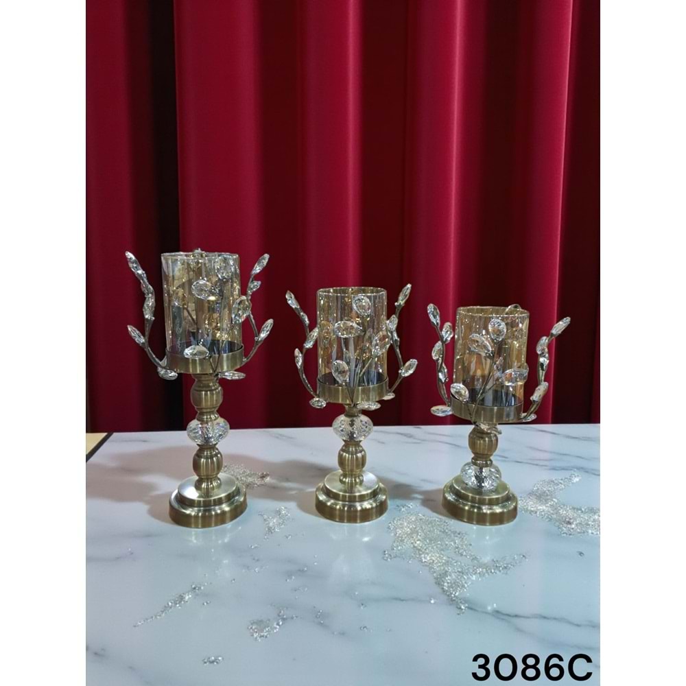 3086.C-KRİST.ŞAMDAN 3LÜ MTL AYAK BRONZ -FURKAN