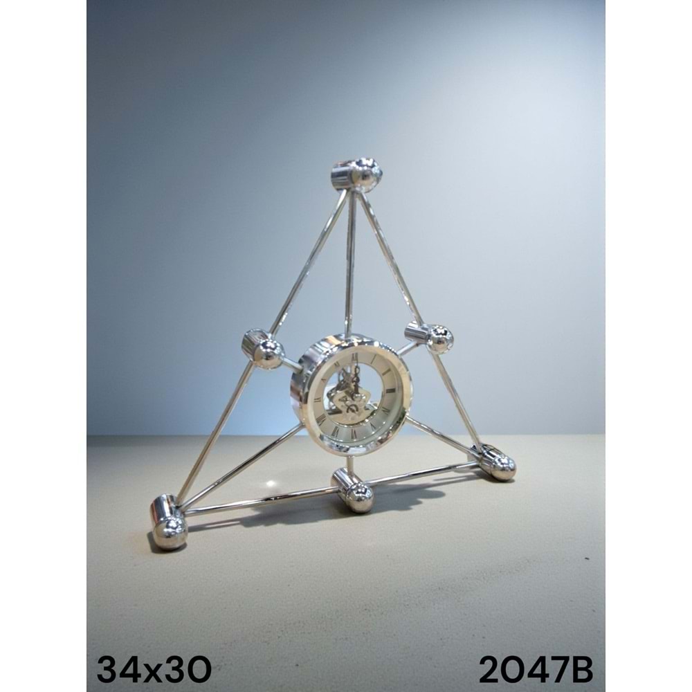 2047.B-MASA SAATİ METAL ÜÇGEN GMŞ -FURKAN
