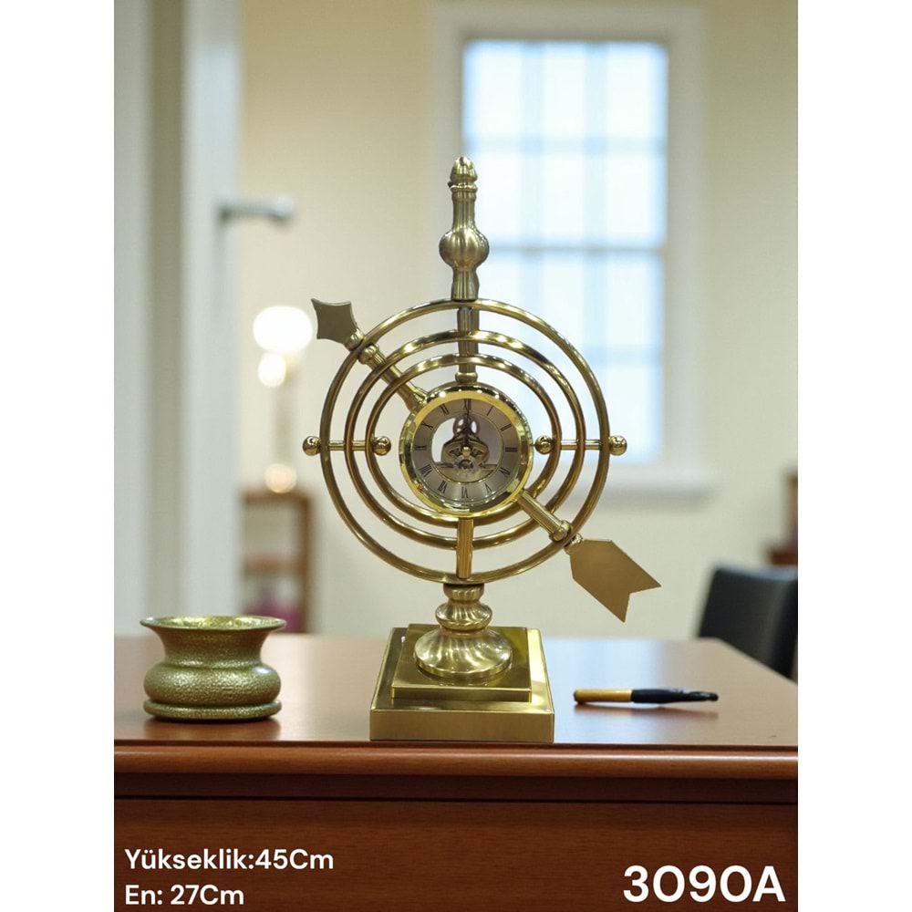 3090.A-MASA SAATİ DEKOR LÜX GOLD -FURKAN