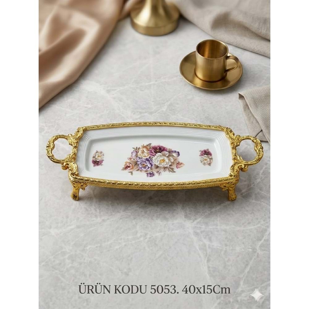 5053-SUNUM TABAK PORS.DESEN DİKT.GOLD -FURKAN