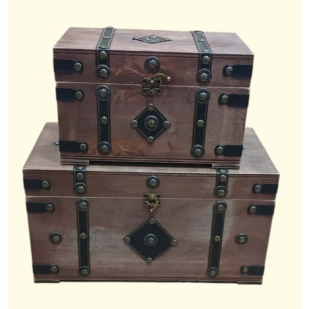 4693 -AHŞAP SANDIK 2 Lİ -GÖNÜL