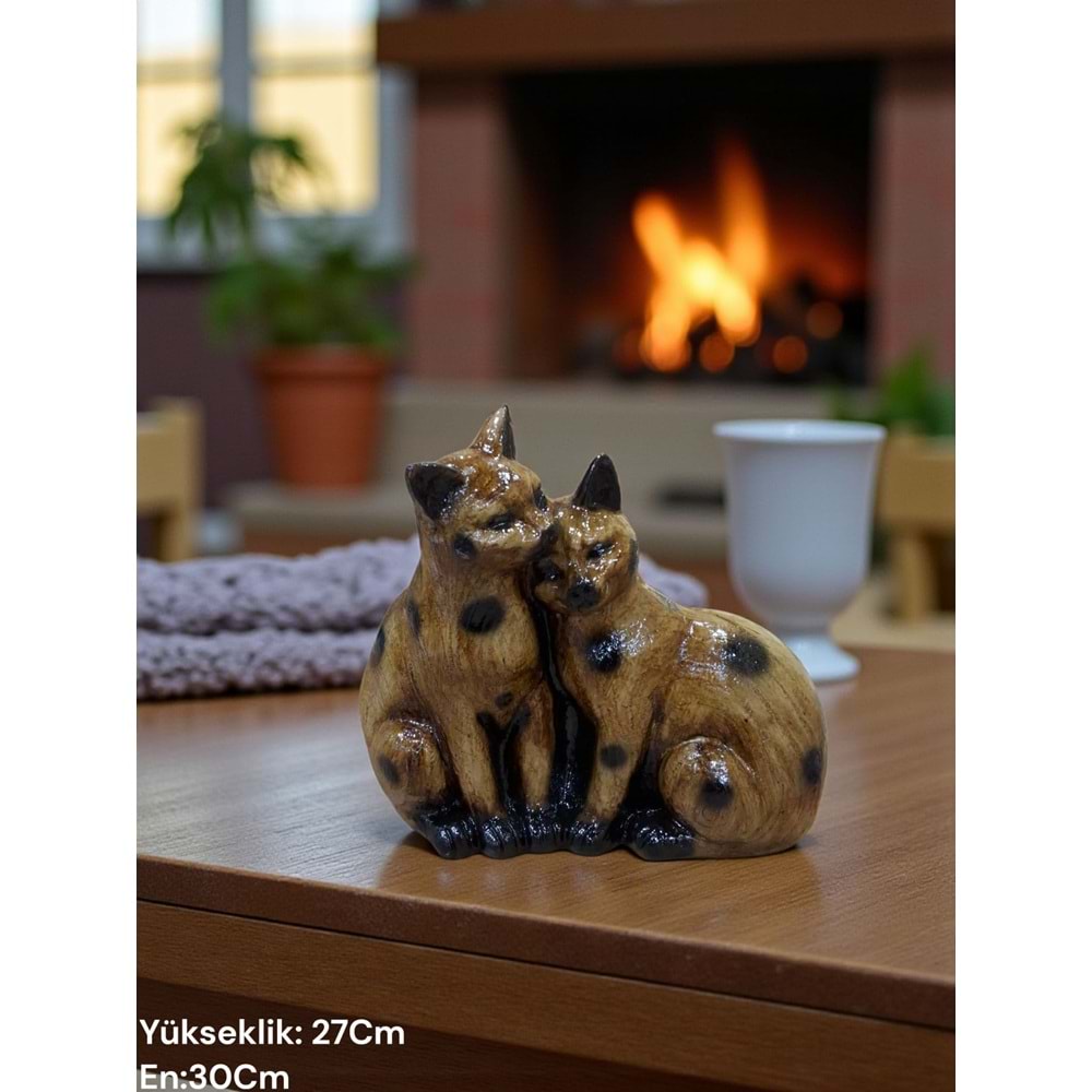 1451.SA -BİBLO KEDİ İKİLİ SARI.BENEK -İNCİ