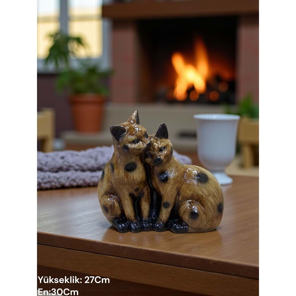 1451.SA -BİBLO KEDİ İKİLİ SARI.BENEK -İNCİ