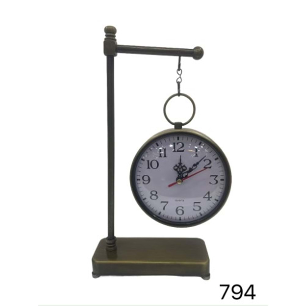794-MASA SAATİ METAL GOLD KAİDELİ -İNCİ