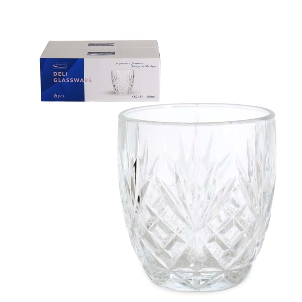 KB248.F -CAM BARDAK 6LI KÇK 200ML -İPEK