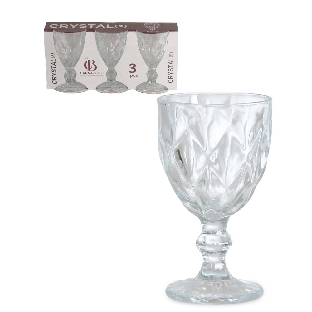 DİLA3 -CAM KÇK KADEH 3LÜ -İPEK