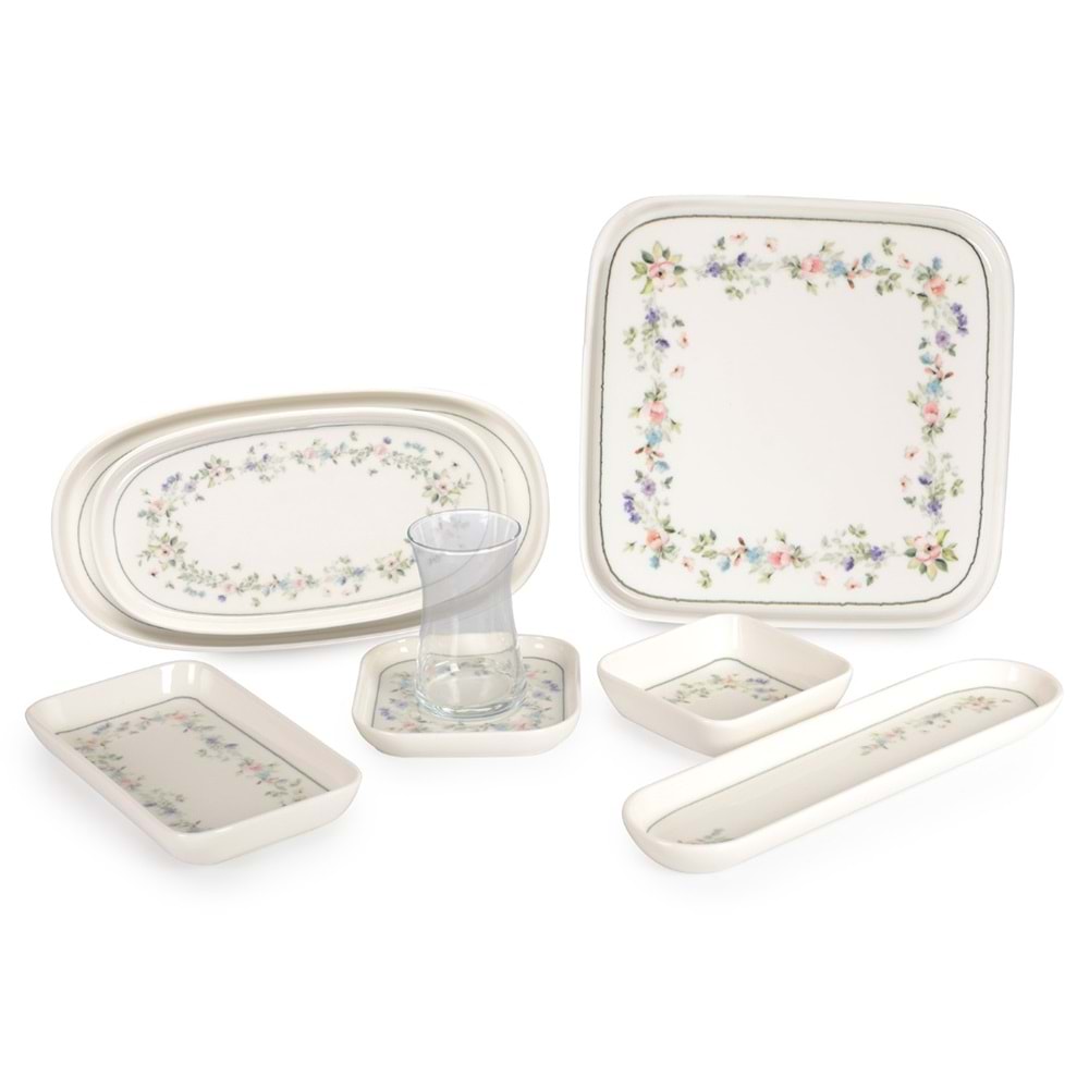 1019 -KAHVALTI TK.KARE DESENLİ GARDEN -İPEK