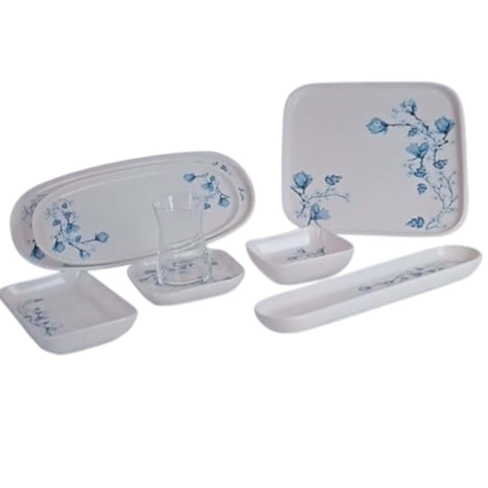 1022 -KAHVALTI TK.KARE DESENLİ ANEMON -İPEK