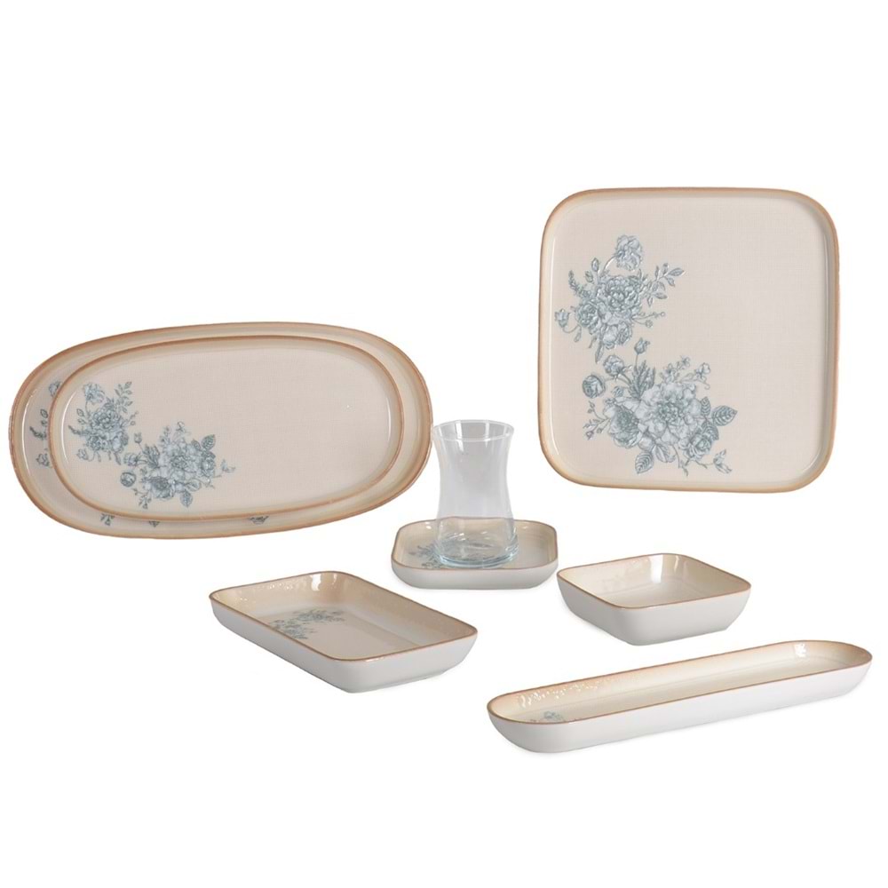 1029 -KAHVALTI TK.KARE DESENLİ ROSA -İPEK