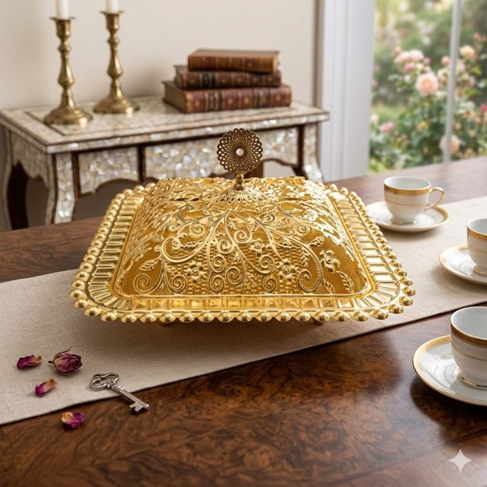 1070-ŞEKERLK.KARE BYK. KPK.LI GOLD-KRM