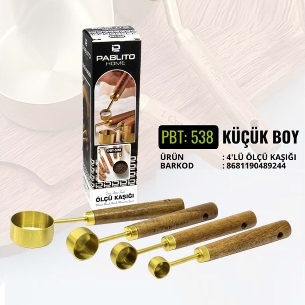 PBT.538 -ÖLÇEK KAŞIK 4 LÜ KÇK. -PABLİTO
