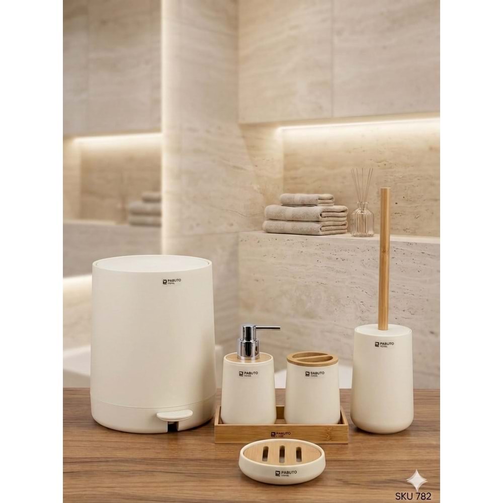 PBT.782.BJ -BANYO SETİ YUVR.PEDALLI BEJ -PABLİTO