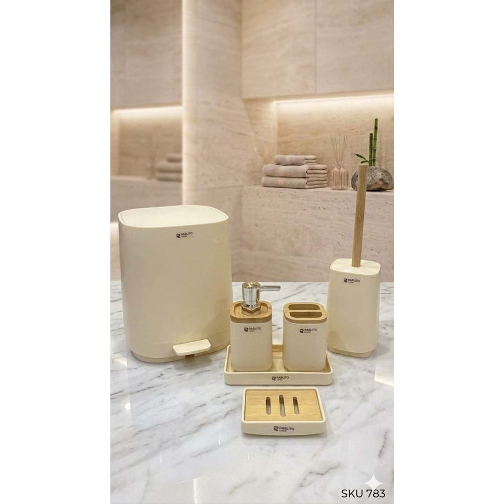 PBT.783.BJ -BANYO SETİ KARE PEDALLI BEJ -PABLİTO