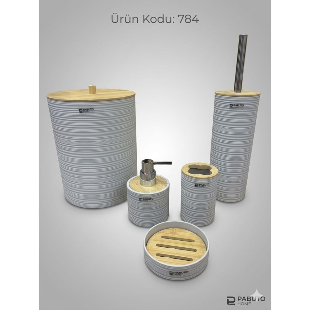 PBT.784.BJ -BANYO SETİ ÇİZGİLİ BEJ -PABLİTO