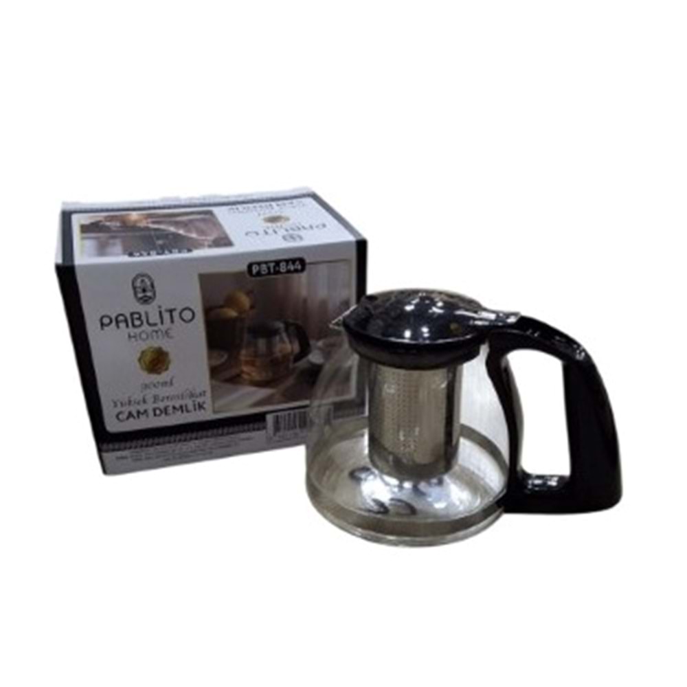 PBT.844-CAM DEMLİK SÜZGEÇLİ 900 ML -PABLİTO