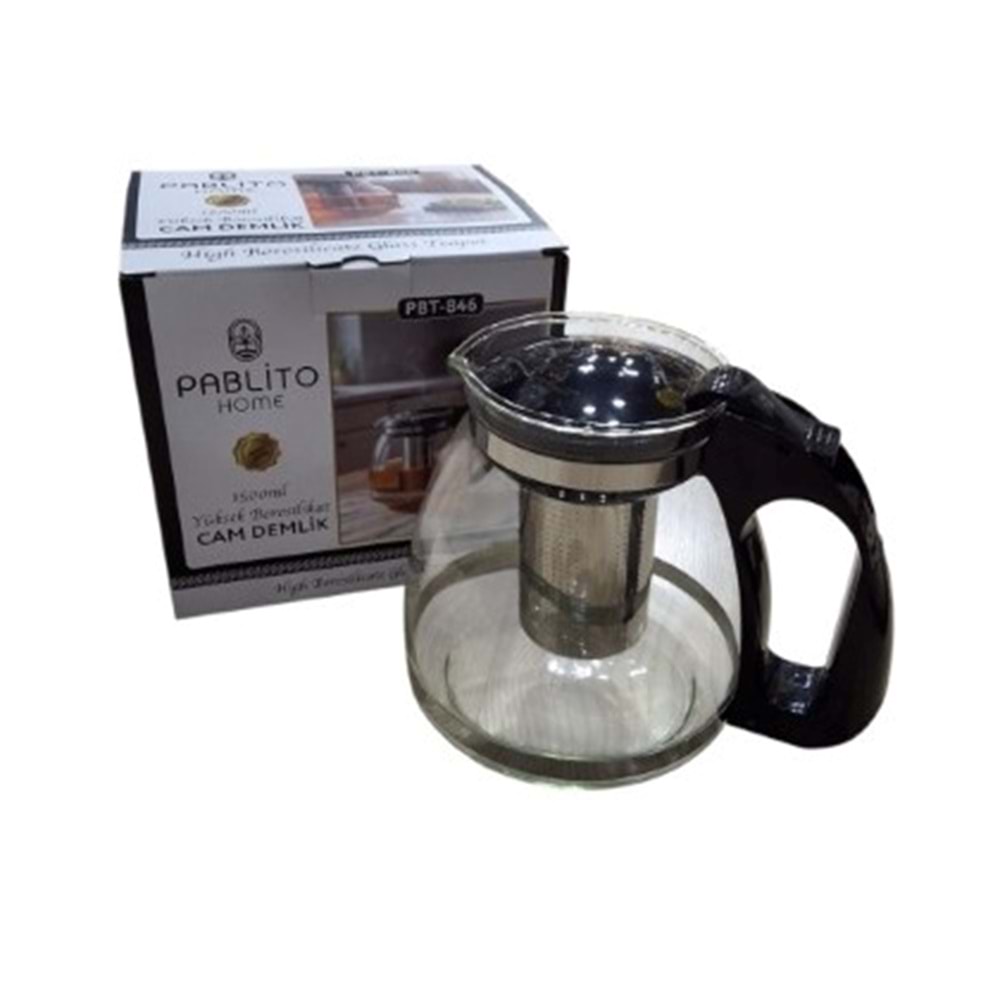 PBT.846-CAM DEMLİK SÜZGEÇLİ 1500ML -PABLİTO