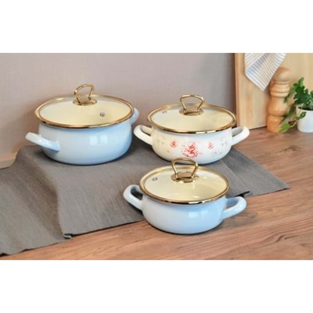 201313-EMAYE GÜVEÇ SET 3LÜ CLODIA -PAÇİ