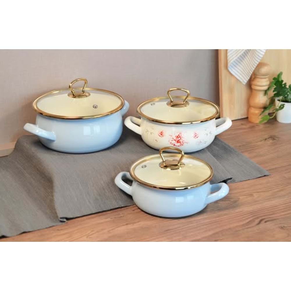 201314-EMAYE GÜVEÇ SET 3LÜ CLODIA -PAÇİ