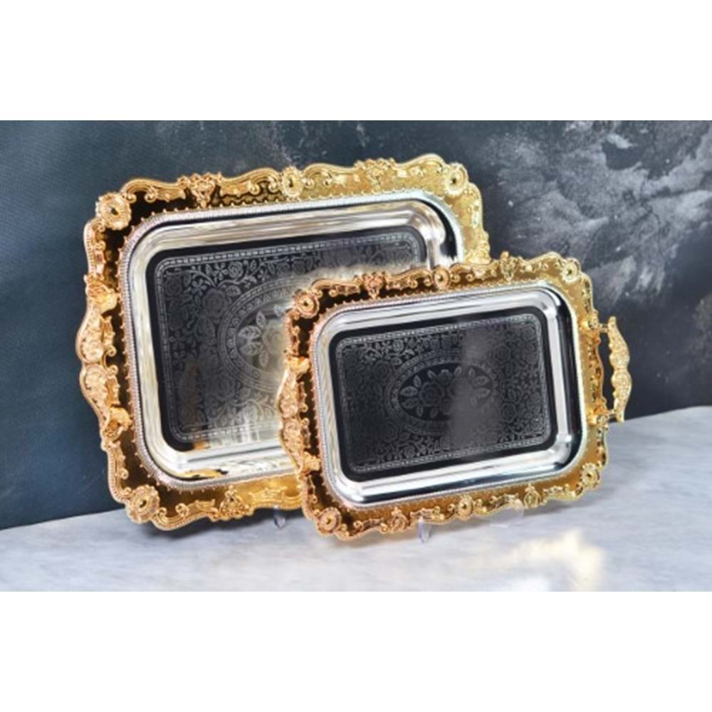 BLRV.009 -GÜMÜŞ/GOLD TEPSİ 2 Lİ -PAÇİ