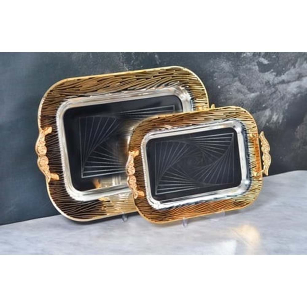 BLRV.013 -GÜMÜŞ/GOLD TEPSİ 2 Lİ -PAÇİ