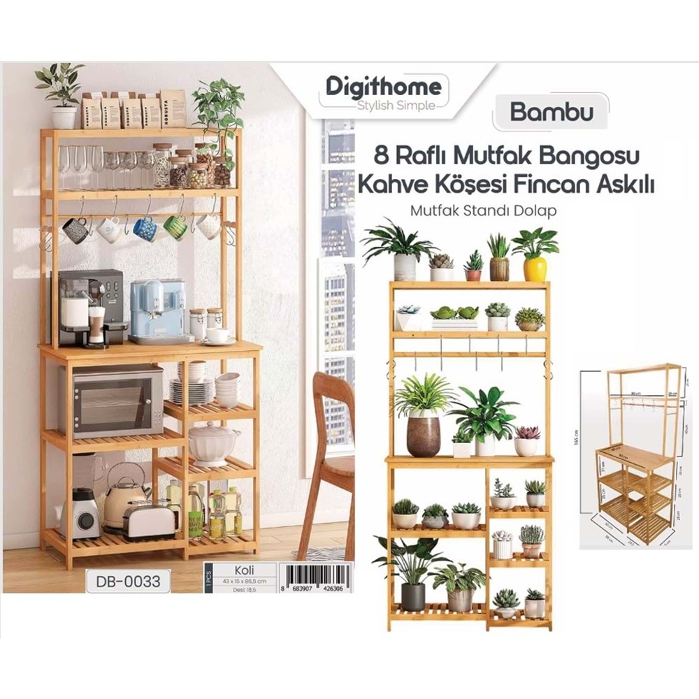 DB.033 -AHŞAP MUTFAK STANDI -ŞAMLI