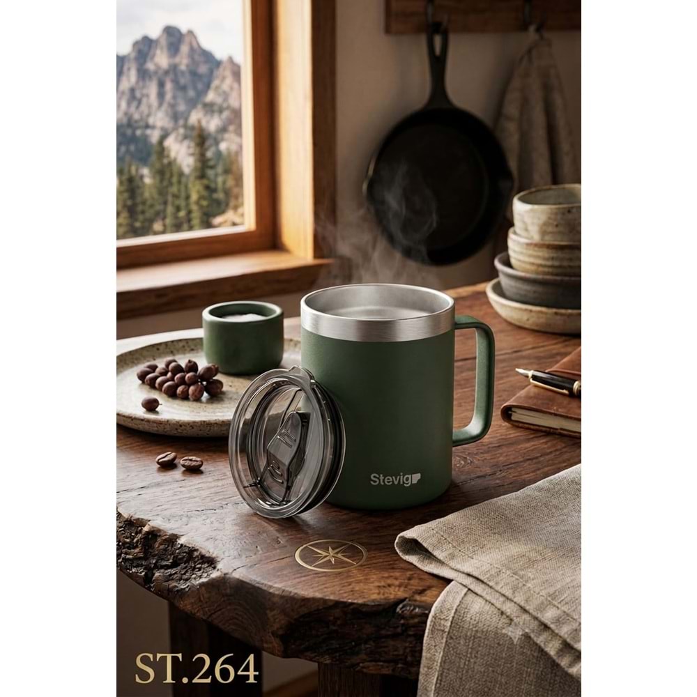 ST.264 -CAFE MUG TERMOS ÇLK 350 ML -STEVİG