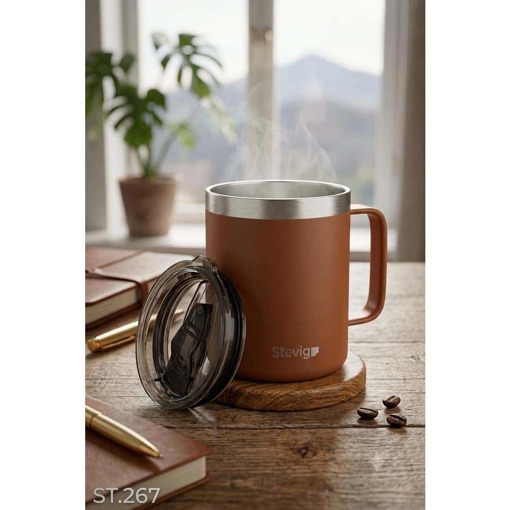 ST.267 -CAFE MUG TERMOS ÇLK 350 ML -STEVİG