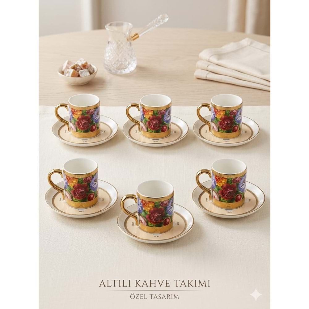 SP10010 -KAHVE FİNCAN TK.GÜL DESEN -SANTRAL