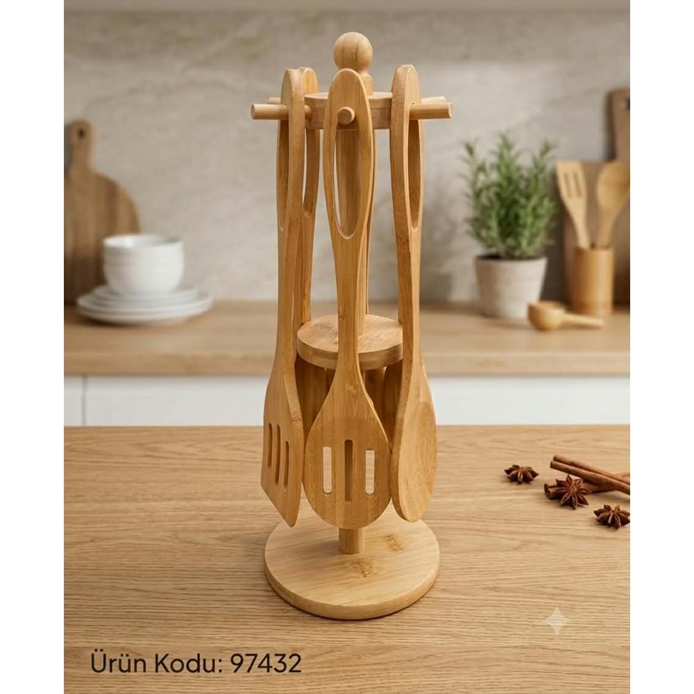 97432 -BAMBU KAŞIK SETİ 7 PARÇA -SEVER