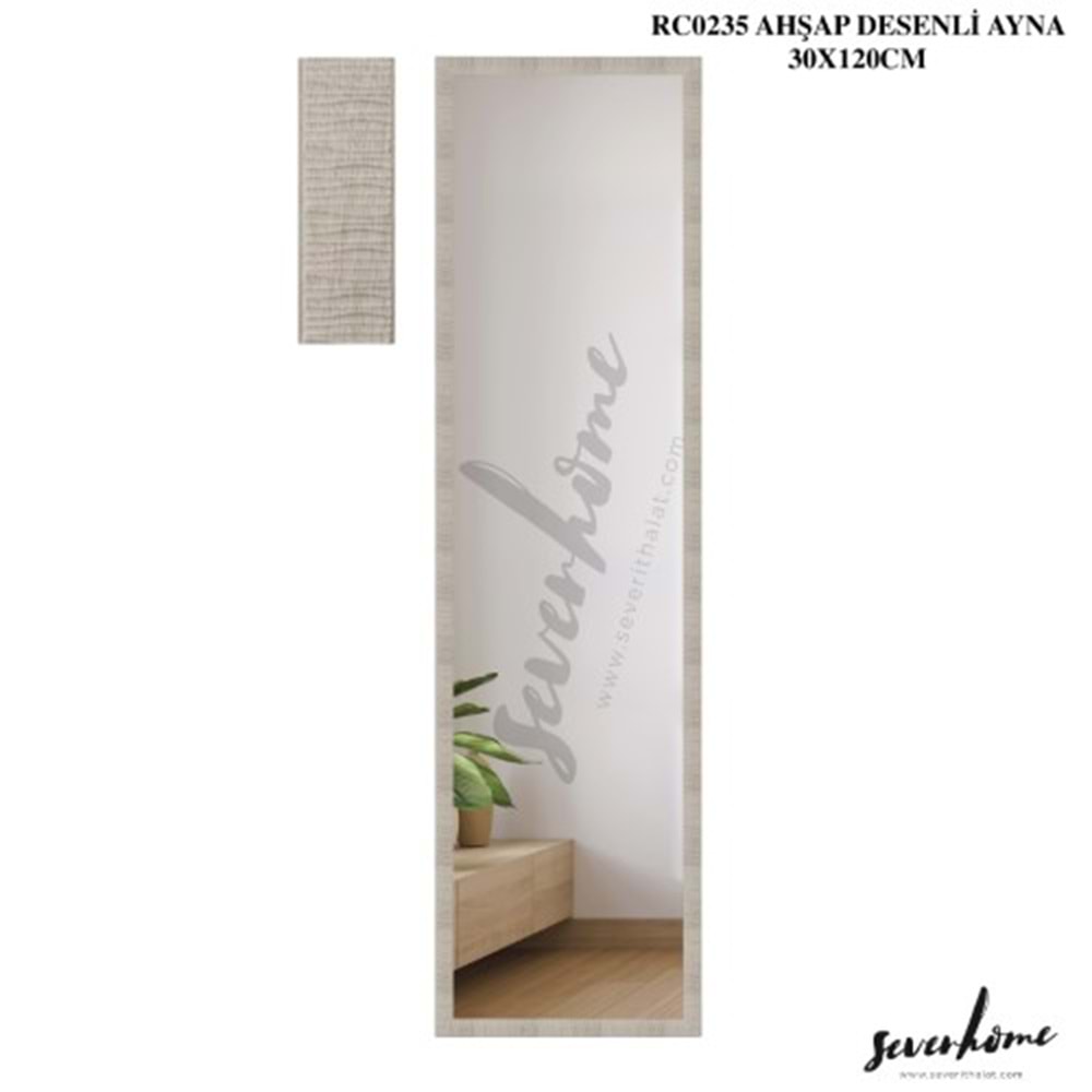 0235-DUVAR AYNASI AHŞAP DESEN 30*120 -SEVER