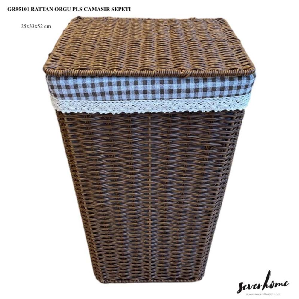 95101-RATTAN ÖRGÜ KİRLİ SEPET TEKLİ -SEVER