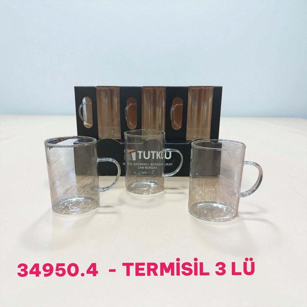 34950.4 -CAM BARDAK TERMİSİL 3LÜ KULPLU -TUTKU