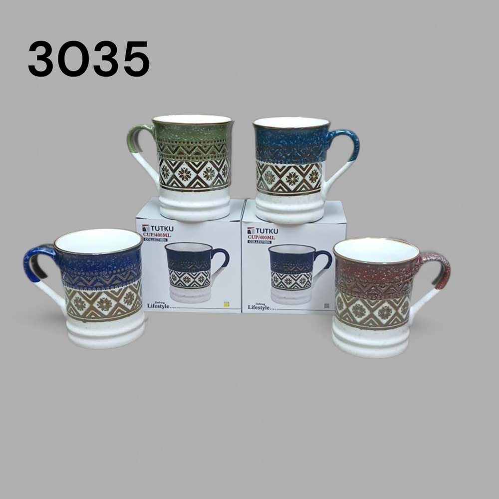 3035 -KUPA PORS.DESENLİ 400ML -TUTKU