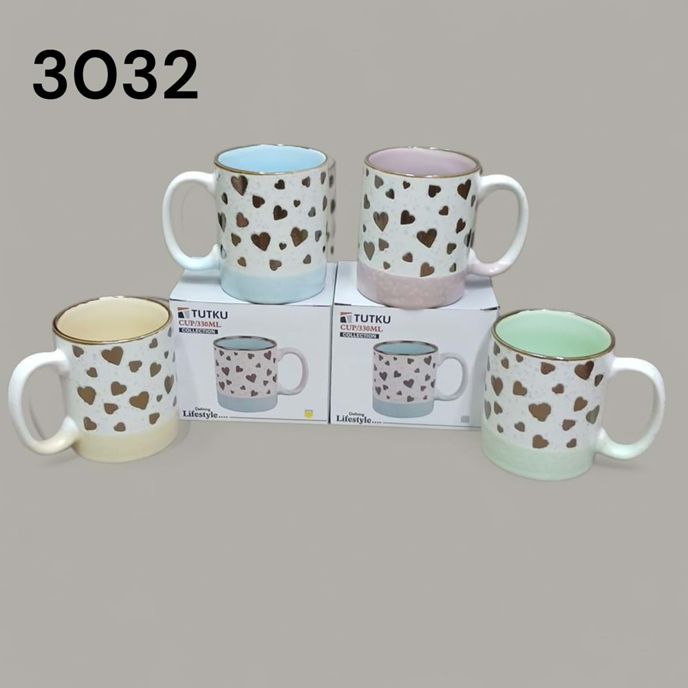 3032 -KUPA PORS.DESENLİ 330ML -TUTKU