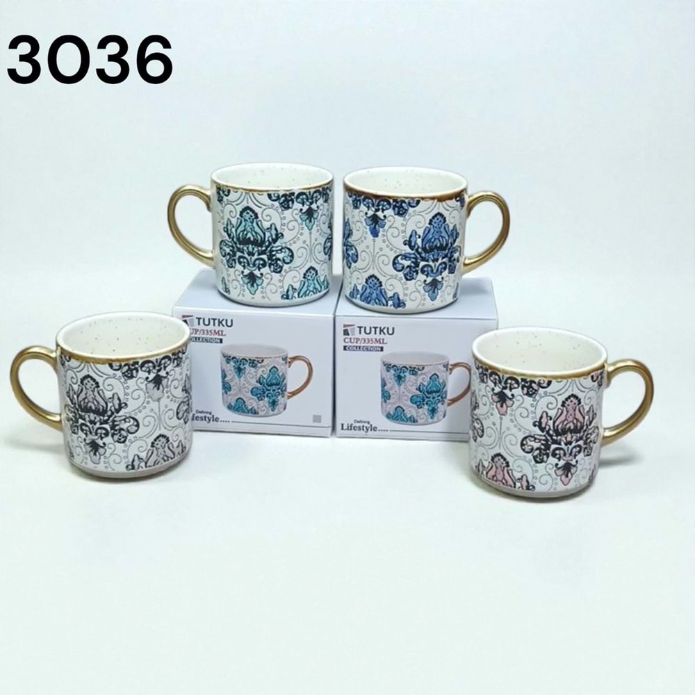 3036 -KUPA PORS.DESENLİ 335ML -TUTKU