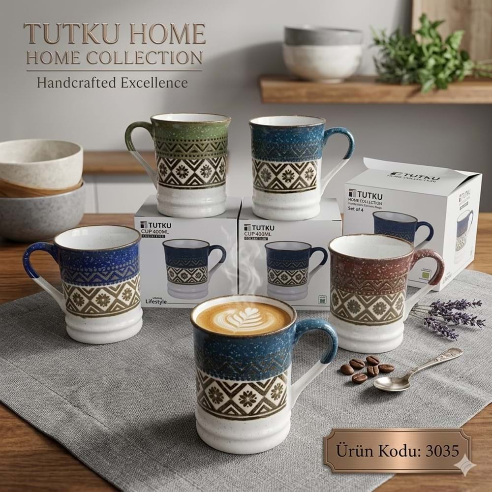 3035 -KUPA PORS.DESENLİ 400ML -TUTKU