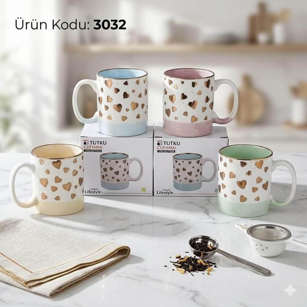 3032 -KUPA PORS.DESENLİ 330ML -TUTKU