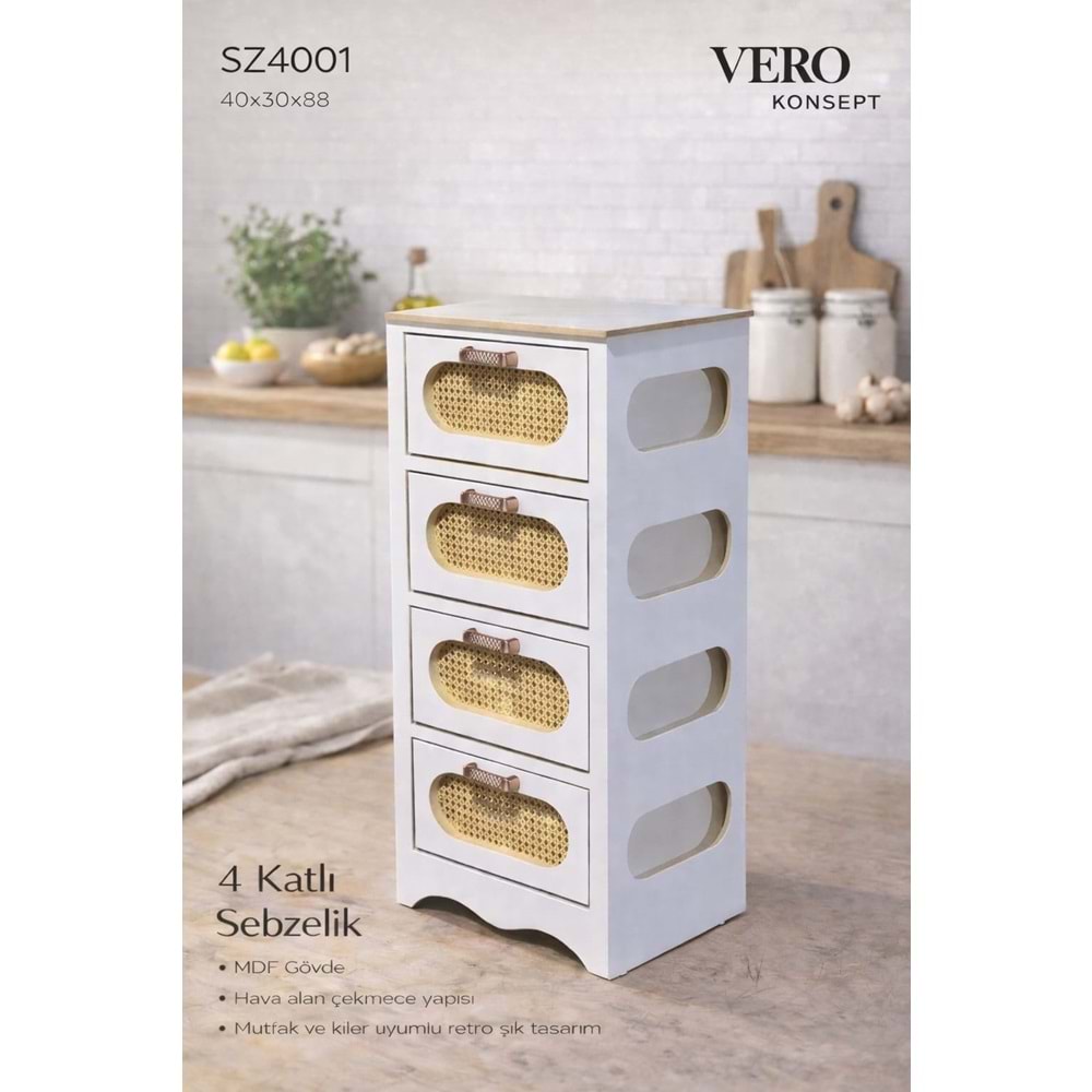 DS.4001-AHŞAP SEBZELİK 4LÜ BYZ -VERO