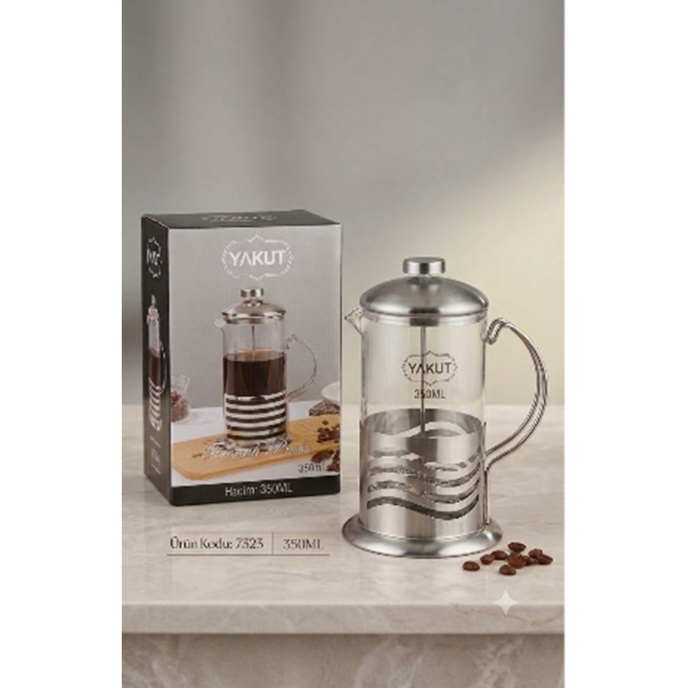 7323 -FRENCHPRESS 350ML MTL/CAM -YAKUT