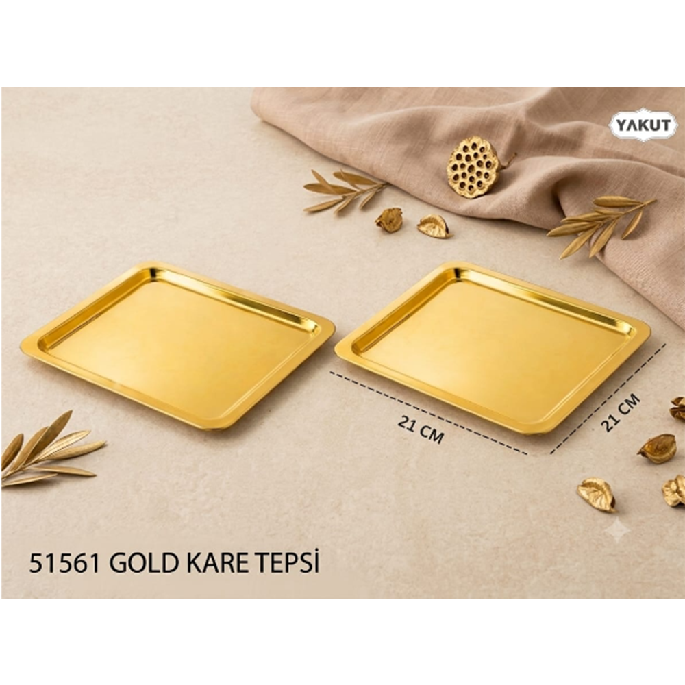 51761 -SUNUMLUK MTL. KARE GOLD -YAKUT