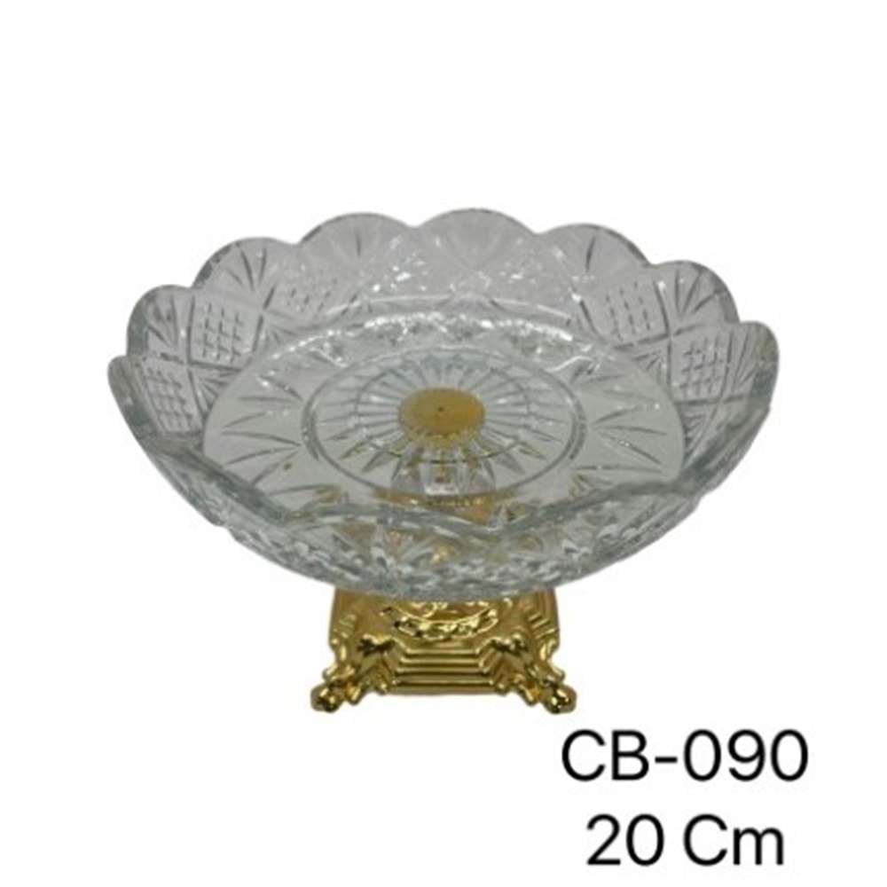 CB090-KRİST.SUNUMLUK YUVR MTL AYAK GOLD -ZEYVE