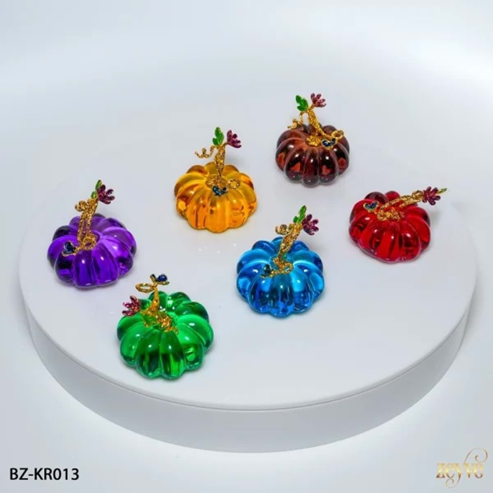 KR013 -KRİSTAL KABAK BÜYÜK RENKLİ -ZEYVE